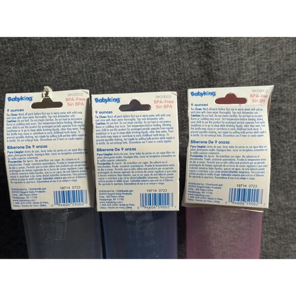 Baby King Nurser Bottle Cap, Nipple - BPA Free Medium Flow 9 Oz - 3 Bottles - Picture 3 of 3